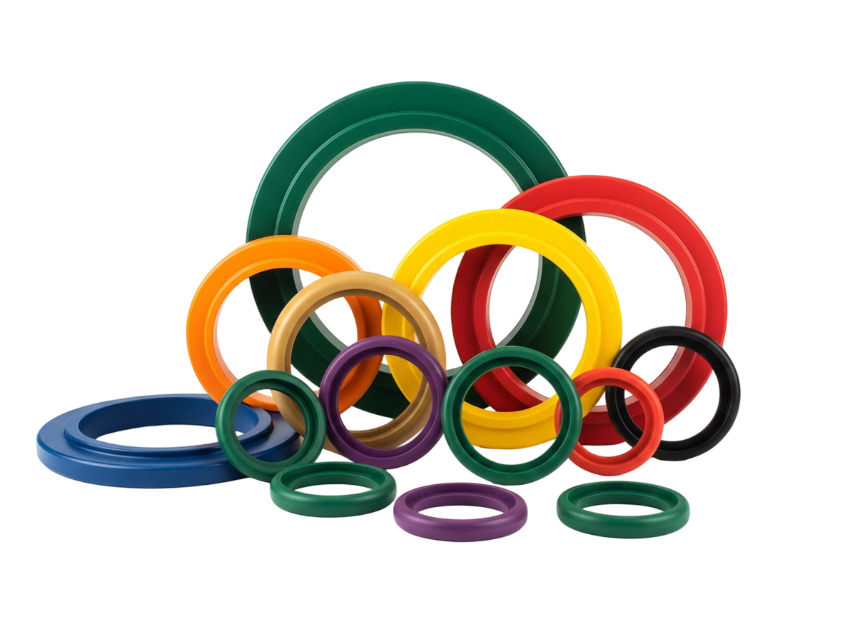 colorful plastic rings in assorted sizes and colors