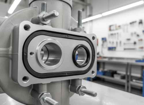 Industrial pump housing and exposed equipment opening
