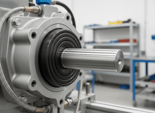 Industrial machinery contact point with molded rubber component