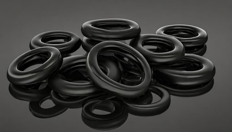 Black custom molded rubber components