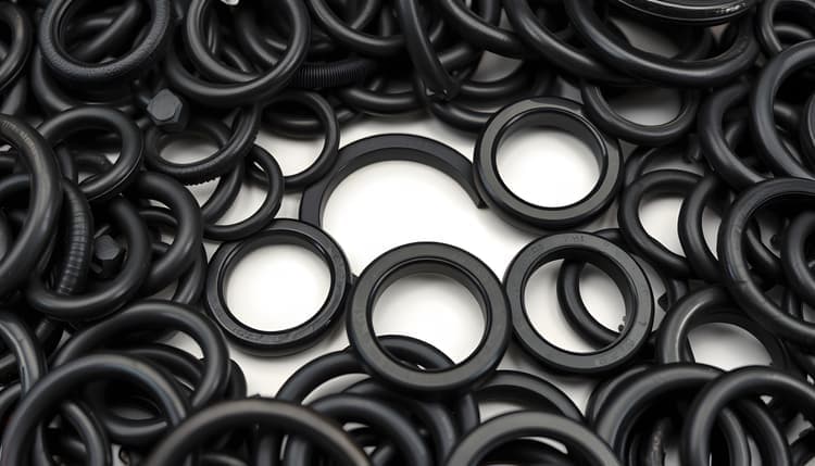 black miniature rubber O-rings packed closely