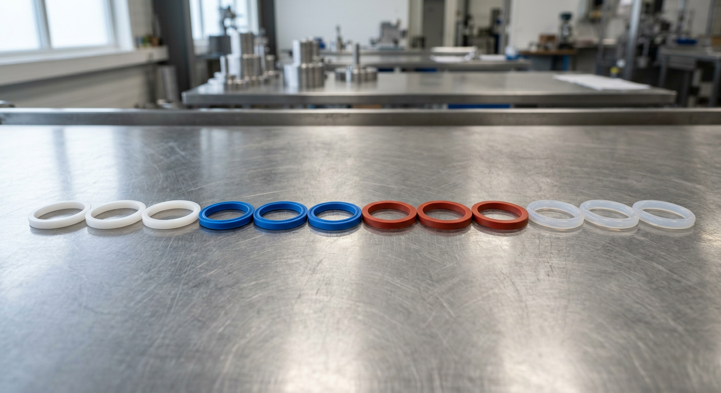 Food-grade silicone and EPDM rubber seals in multiple colors