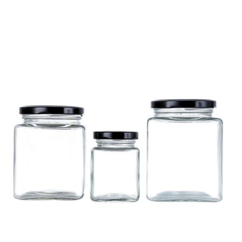 Square Glass Honey Jars,290ml,440ml,520ml,700ml