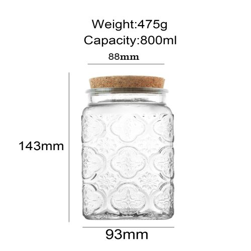 800ml Square Glass Jar With Bamboo Lid Featured Image