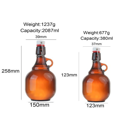 380ml 2000ml Amber Flip Top Bottles Featured Image