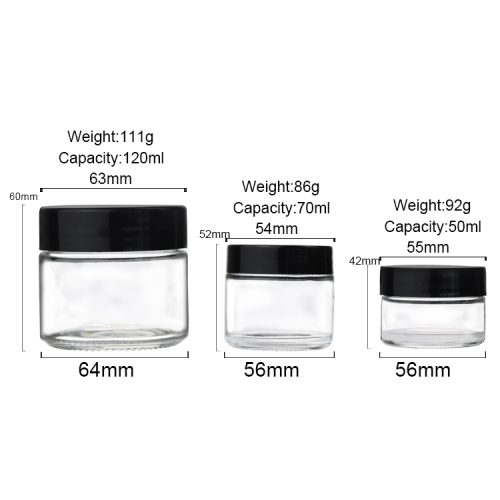 50ml 70ml 120ml Clear Glass Cosmetic Jars Featured Image