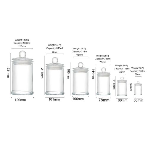 100ml 340ml 800ml 1000ml Glass Containers with Lids for Candles Featured Image