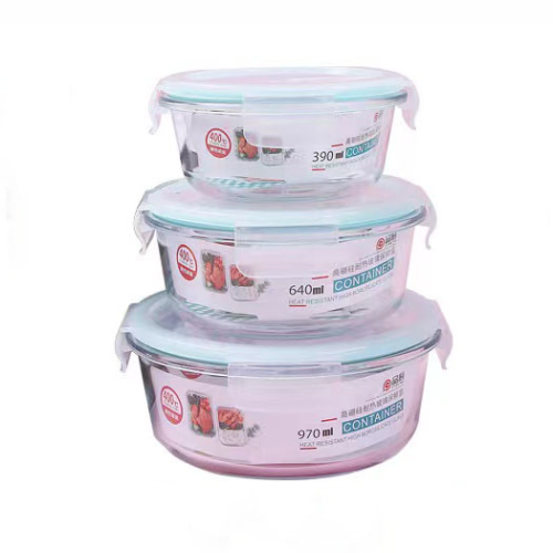 Round Glass Storage Bowls with Lids