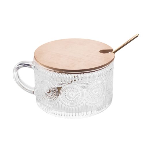 390ml 400ml Bulk Glass Tea Cups with Handles