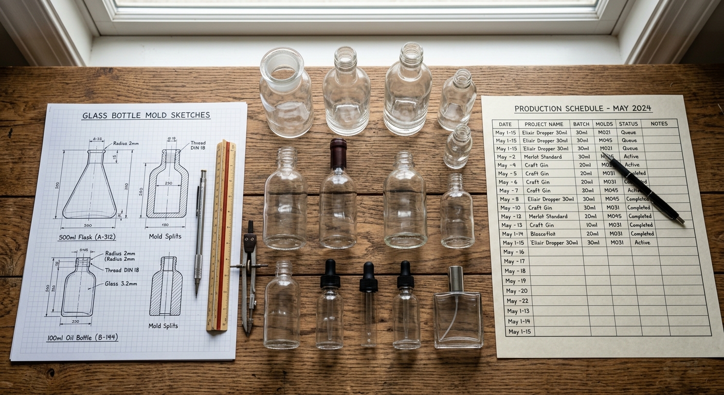 Custom Glass Bottle MOQ, Sampling and Lead Times: What Buyers Need to Know Featured Image
